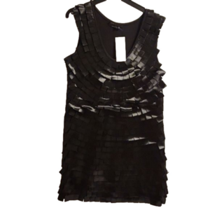 BCBGMaxAzria little  black ribbon tiered mini dress